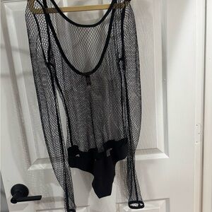 Victoria's Secret Black Fishnet Bodysuit